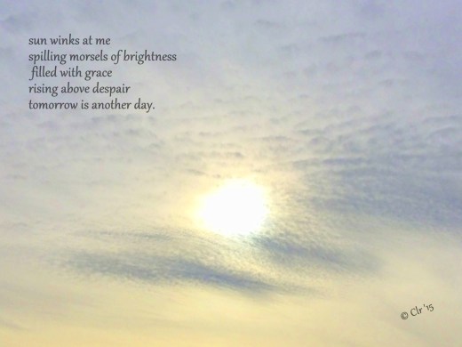 sun winks at me beyond despair